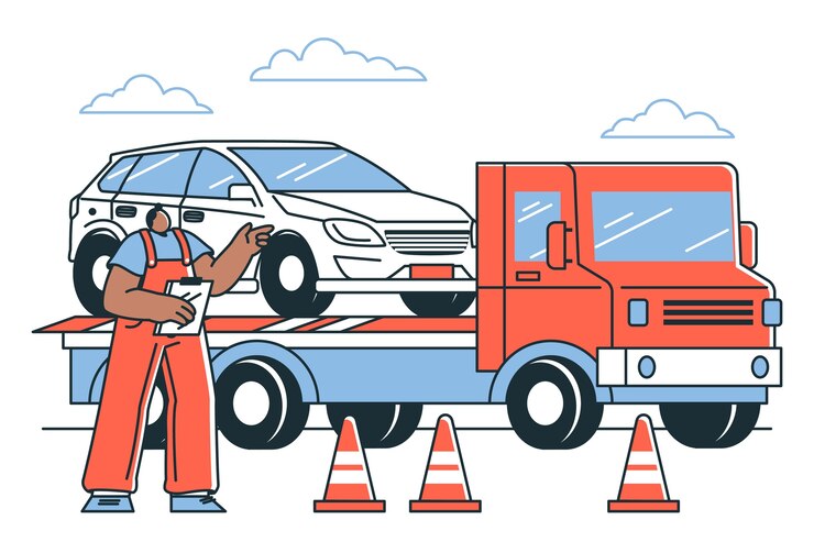 Free Vector towing concept illustration