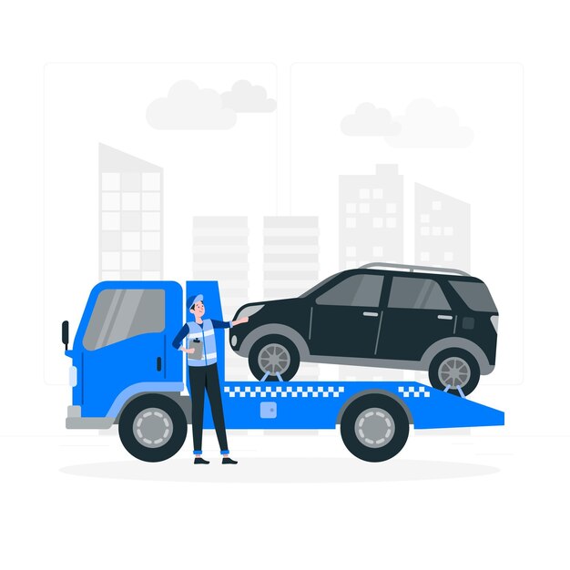 Free vector towing concept illustration
