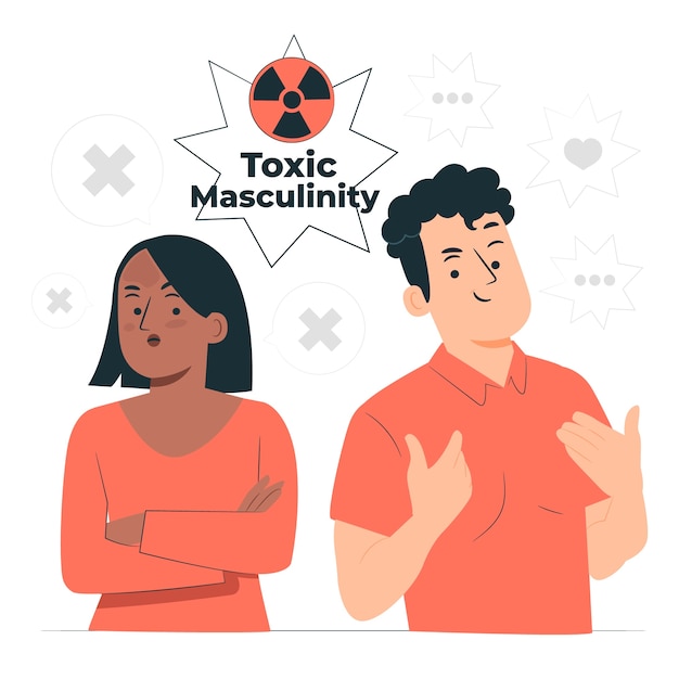 Free vector toxic masculinity concept illustration
