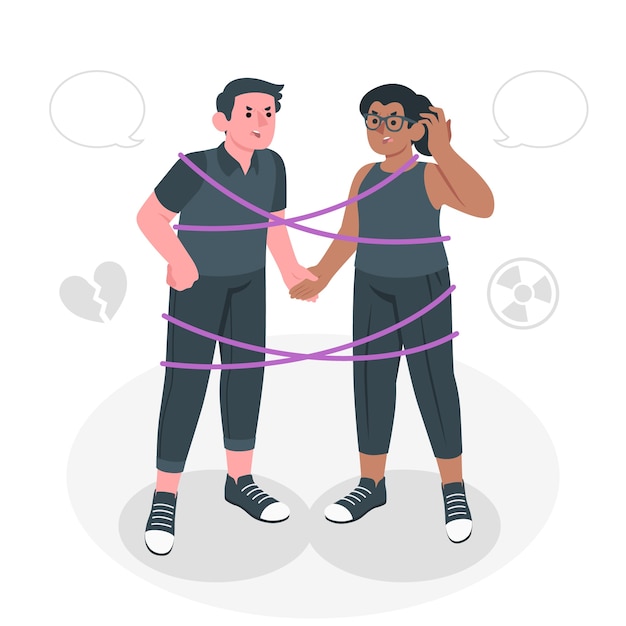 Free vector toxic relationship concept illustration