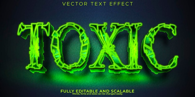 Free vector toxic text effect editable monster and scary text style