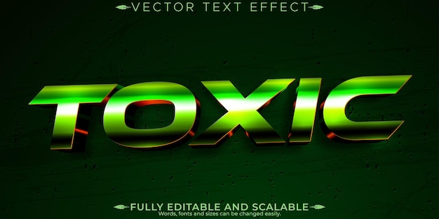 Free vector toxic text effect editable poison and dangerous customizable font style