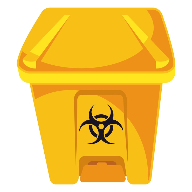 Free Vector toxic waste bin yellow