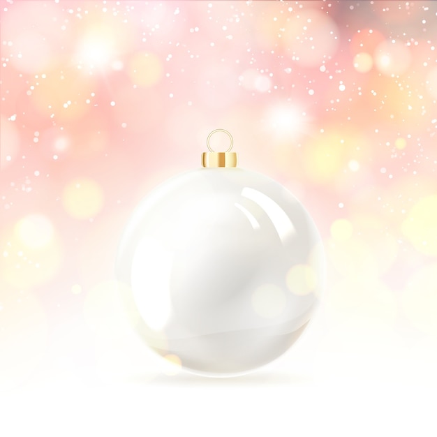 Бесплатное векторное изображение Игрушечный шар для новогодней елки над снегом