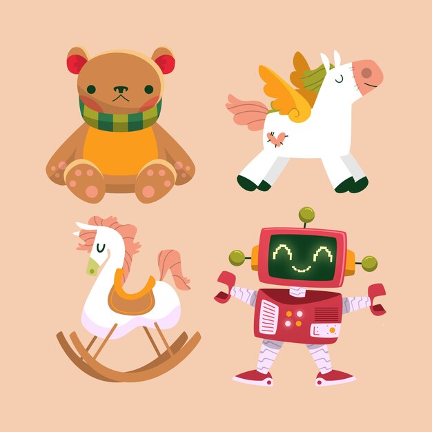 Toy collection of traditional christmas