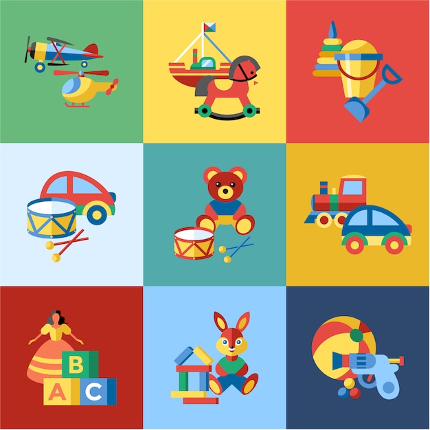 Free vector toy elements collection