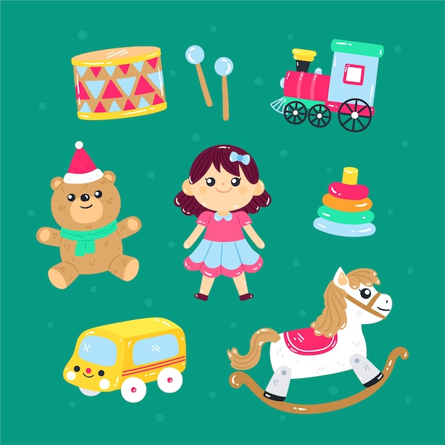 Free vector toy object collection for children