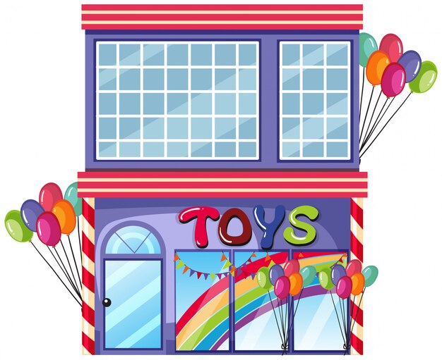 A toy shop on white background