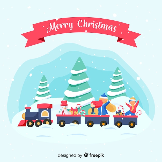 Toy train christmas background