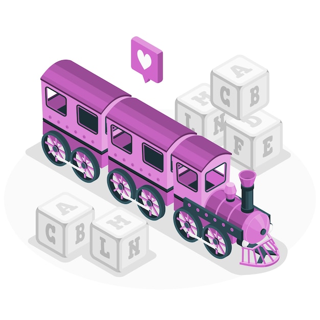 Free vector toy train concept illustration