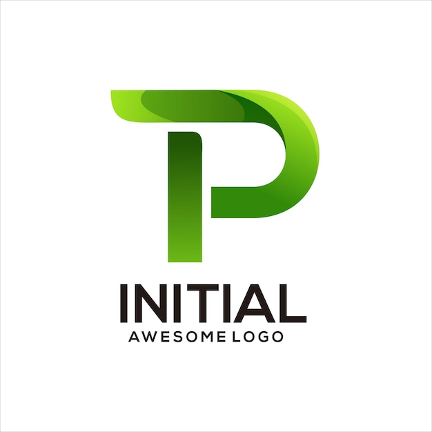 Free vector tp or pt letter initial gradient colorful logo