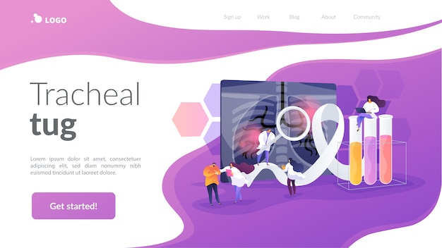 Free vector tracheal tug landing page template