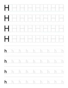 Tracing letter h worksheet for kids