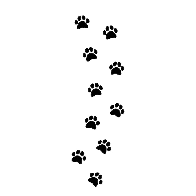 フラットスタイルの足跡のアイコンを追跡する足跡動物犬または猫のアイコンのシンボル プレミアムベクター
