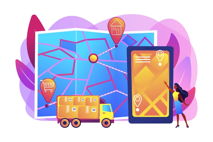 Free Vector tracking delivery illustration