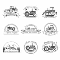 Free vector tractor driver label