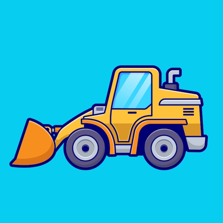 Free Vector tractor vehicle cartoon vector icon illustration building transportation icon isolated flat vector