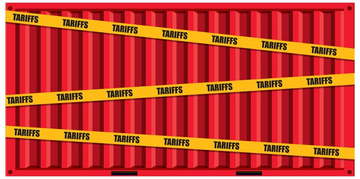 Free Vector trade tariffs on shipping container
