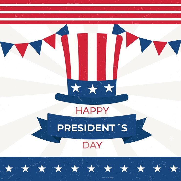 Free Vector traditional american colours vintage president's day