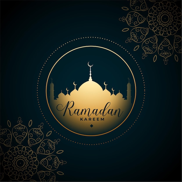 Free vector traditional arabic mandala style ramadan kareem eid greeting