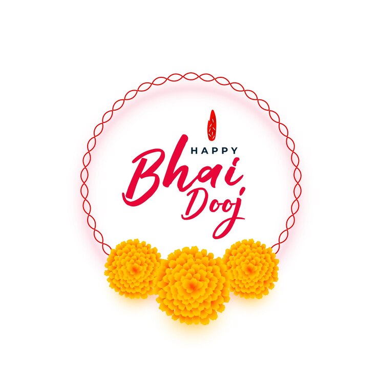 मुफ़्त वेक्टर traditional bhai dooj celebration background with marigold flower design vector
