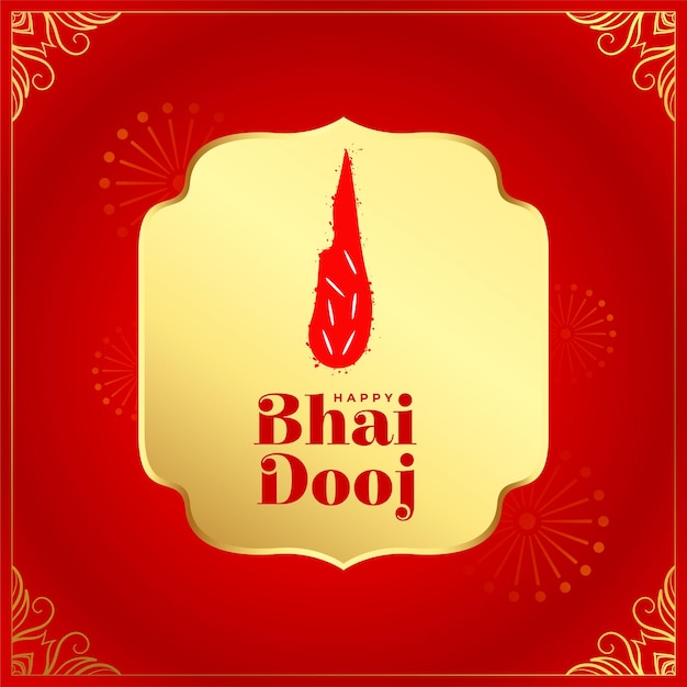 Free vector traditional bhai dooj wishes background with roli tilak design vector