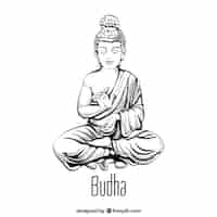 Free vector traditional budha with hand drawn style