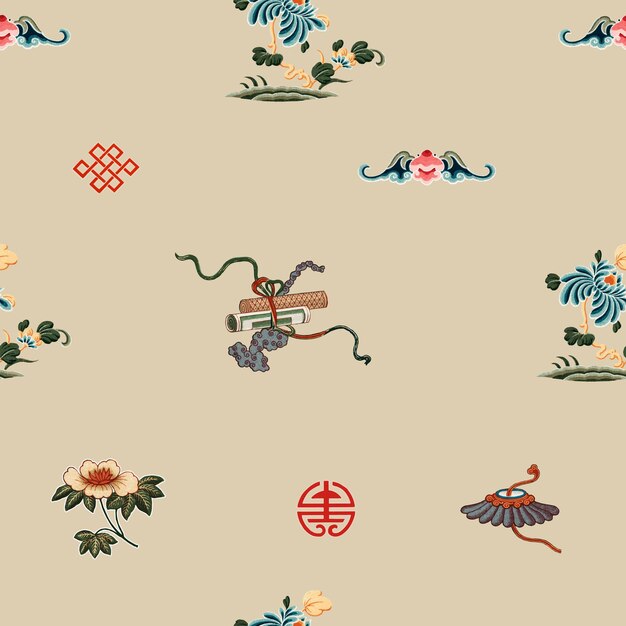 전통 중국 예술 원활한 패턴