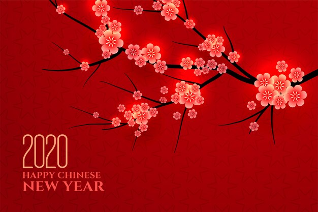 Traditional chinese new year plum leaves background 