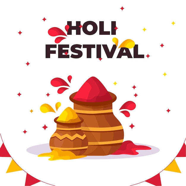 Free Vector traditional colorful holi festival
