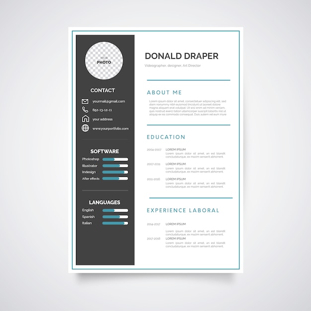 Free vector traditional curriculum vitae