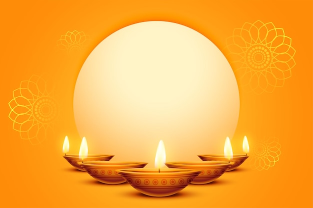 Free vector traditional diwali background with image or text space