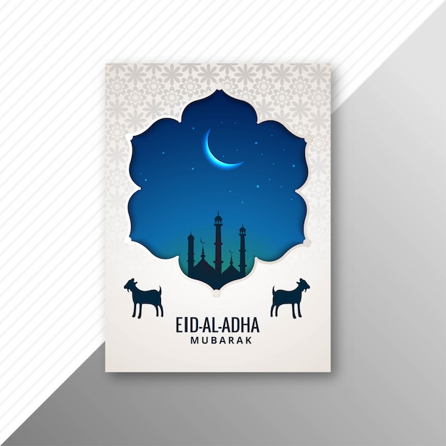 Traditional eid al adha mubarak with goat brochure design