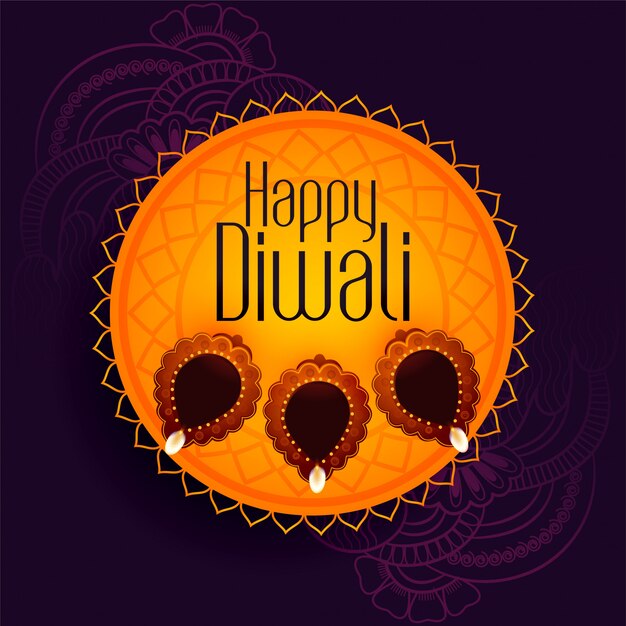 Traditional festival background of happy diwali