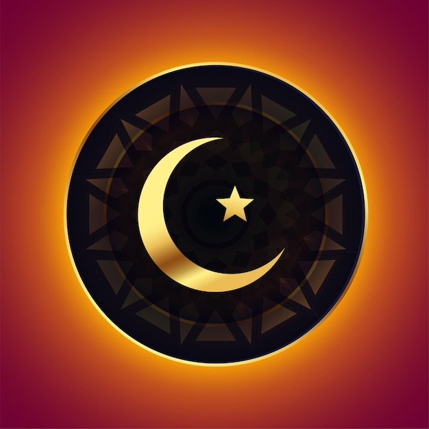 Free vector traditional golden islamic crescent sign for spiritual belief