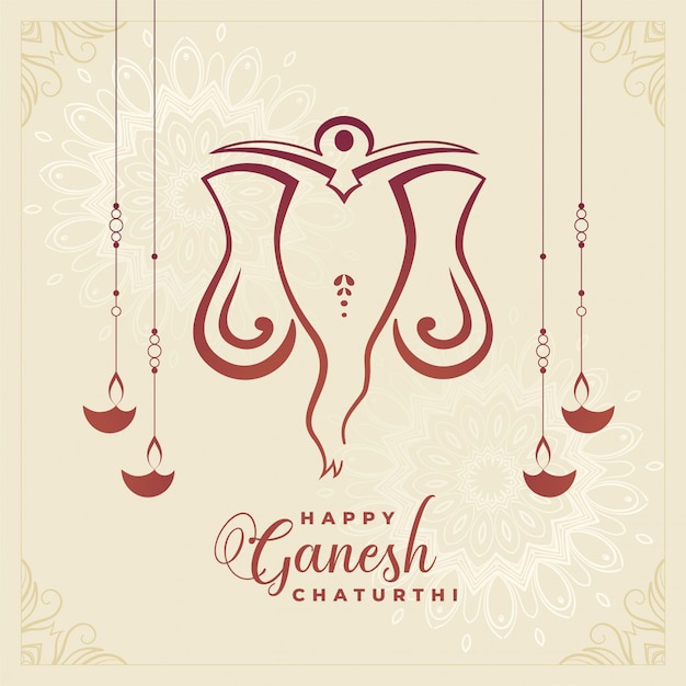 Free vector traditional happy ganesh chaturthi festival celebration background