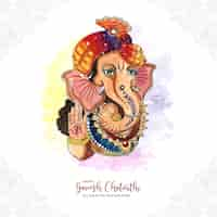 Vettore gratuito fondo felice tradizionale di celebrazione di festival di chaturthi di ganesh