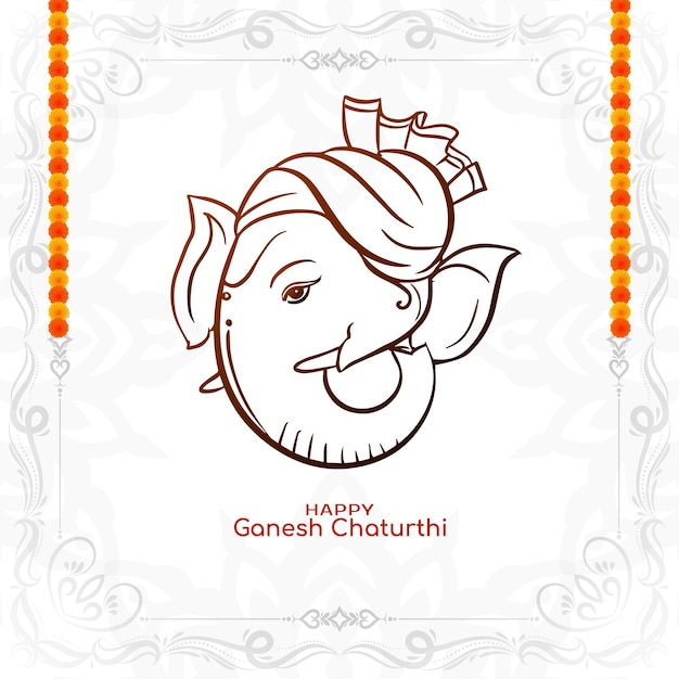 Free vector traditional happy ganesh chaturthi festival celebration card vector