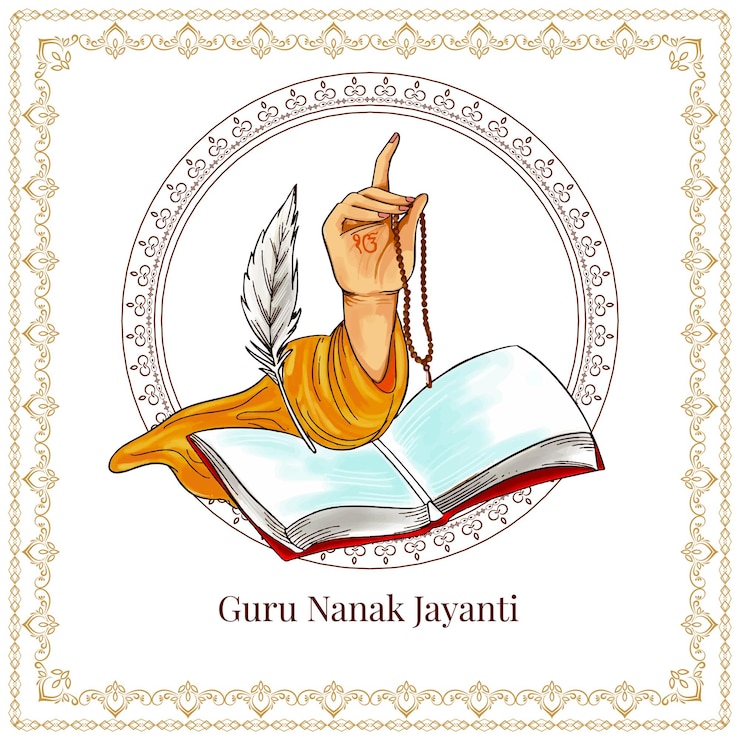 मुफ़्त वेक्टर traditional happy guru nanak jayanti elegant background vector