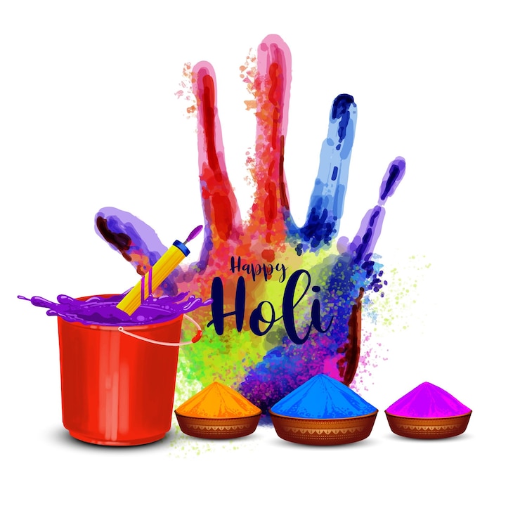Free Vector traditional happy holi indian festival of colors background