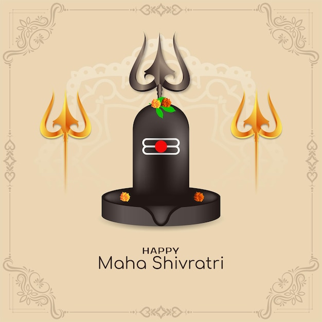 Free vector traditional happy maha shivratri religious festival background