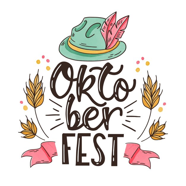 Traditional hat and lettering oktoberfest