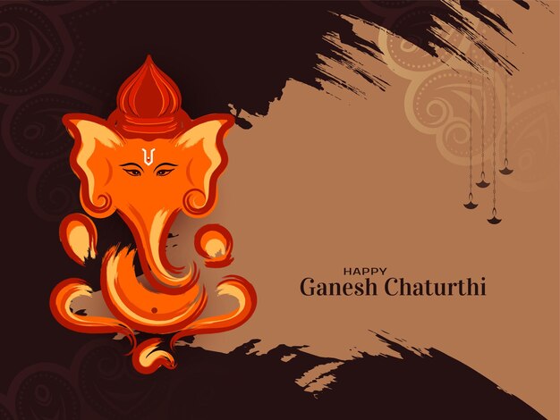 Бесплатное векторное изображение Традиционный индуистский фестиваль happy ganesh chaturthi