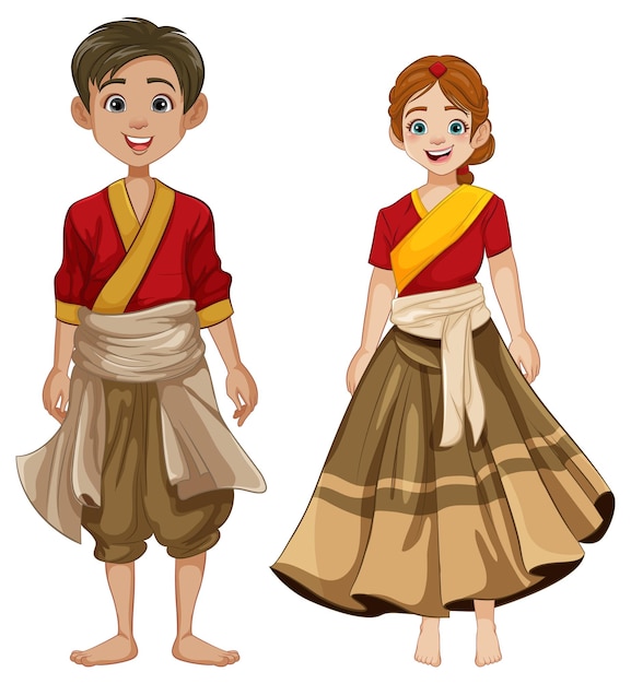 Free vector traditional indian couple in vector illustration