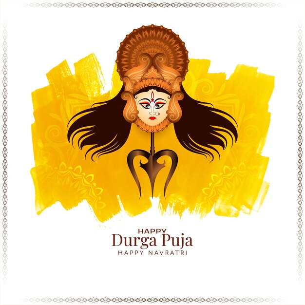 전통적인 인도 Durga Puja 및 Happy navratri 축제 배경 디자인