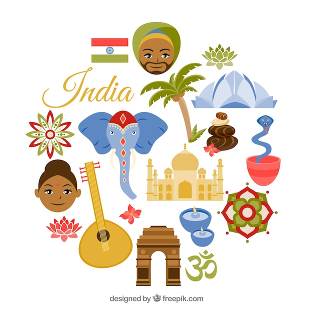 Free Vector traditional indian elements