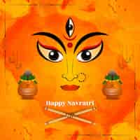 Free vector traditional indian festival happy navratri greeting background vector