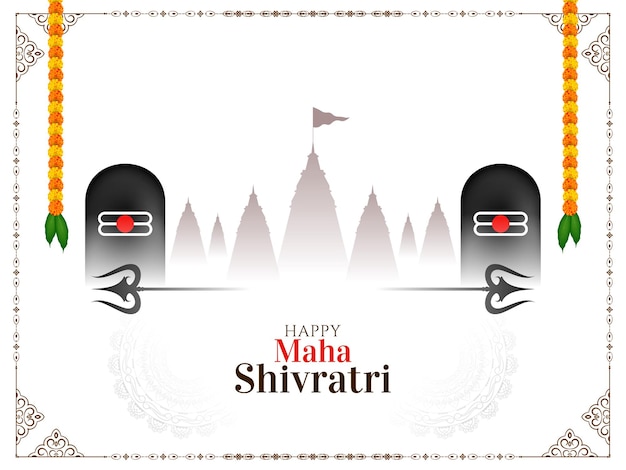 Free vector traditional indian festival maha shivratri greeting background vector