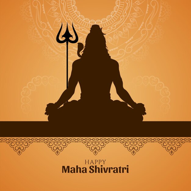 전통적인 인도 축제 Maha Shivratri 인사말 배경 벡터