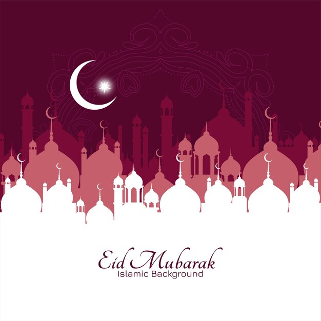 Traditional islamic Eid mubarak festival mosque background vector